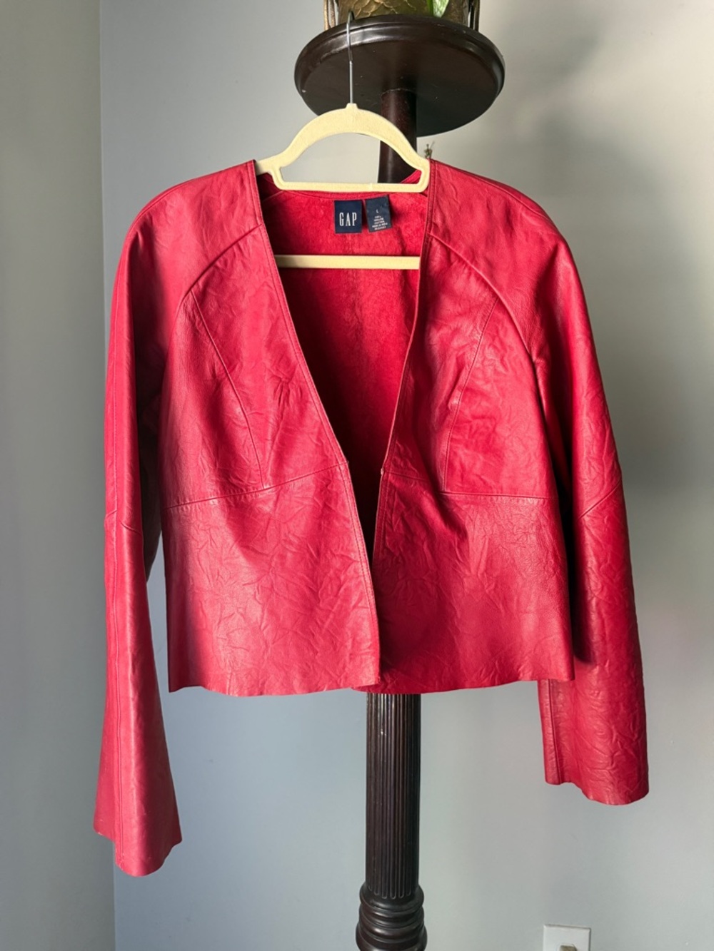 Vintage GAP Genuine Red Leather Cropped Jacket